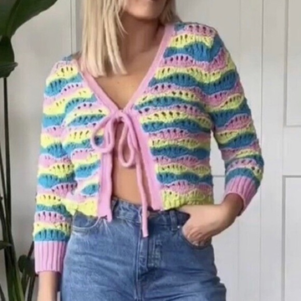 Zara NWT striped knit cardigan - Picture 4 of 11